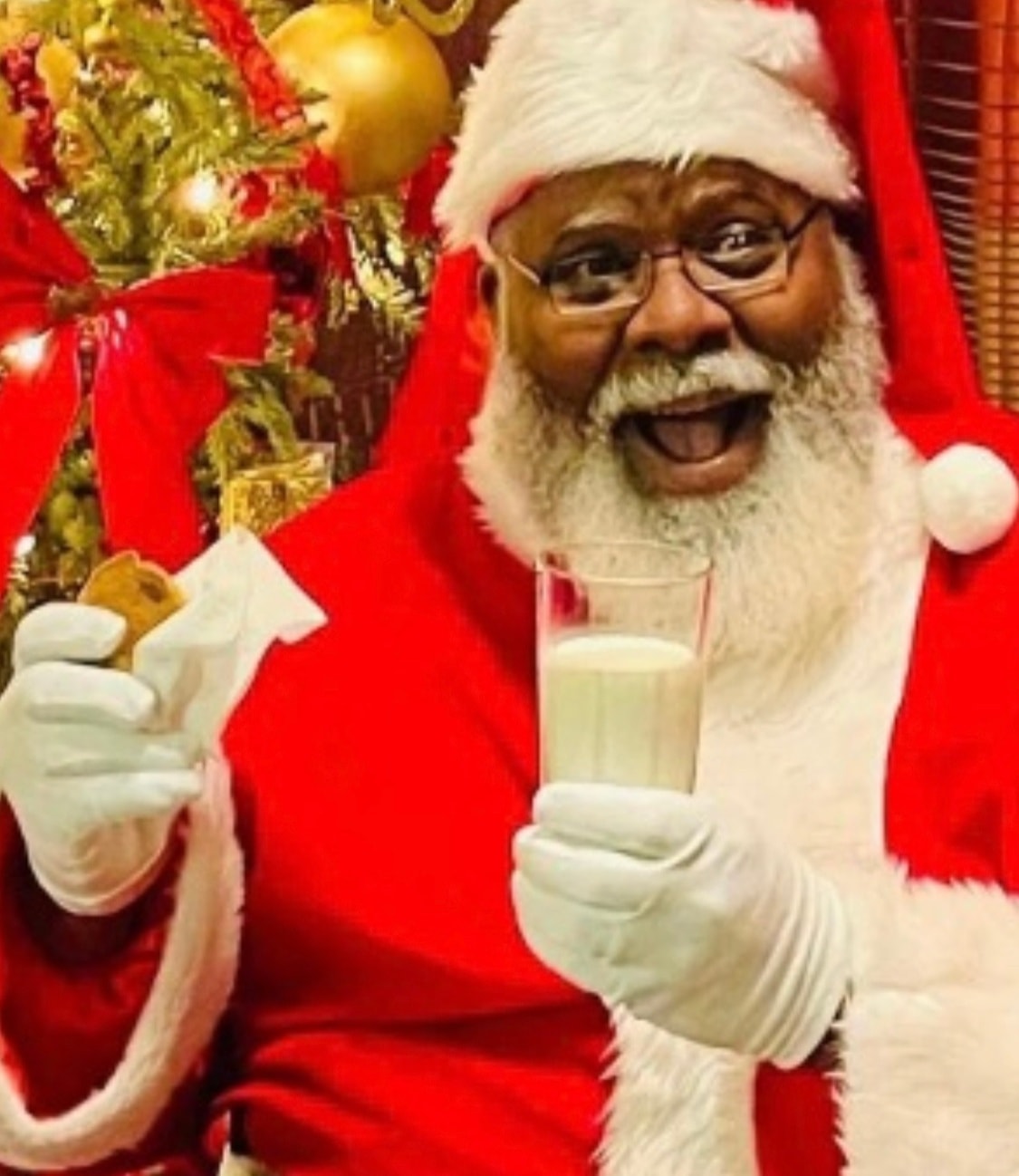 Santa with children at a Christmas event